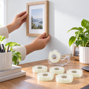 Clear Mounting Tape – 6-Roll Reusable Double-Sided Tape Set