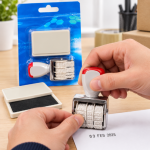 Date Stamp & Ink Pad Set – Adjustable Rolling Date Stamper