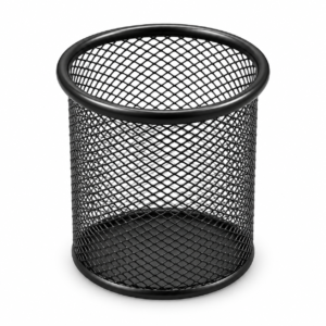 Black Mesh Desk Pen Cup – Round Metal Desk Organiser
