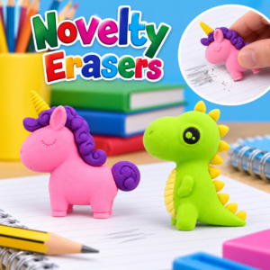 Novelty Animal Eraser – Assorted Unicorn or Dinosaur Design