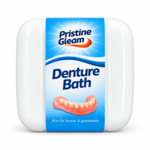 Denture Bath with Rinsing Basket – Lidded Denture Cleaning Container