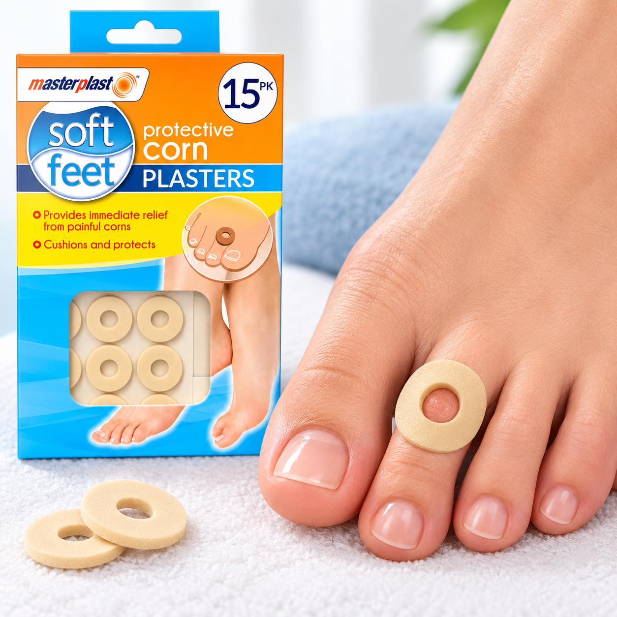 WFUK-133-02.png Protective Corn Plasters – 15-Pack Cushioned Foot Pads