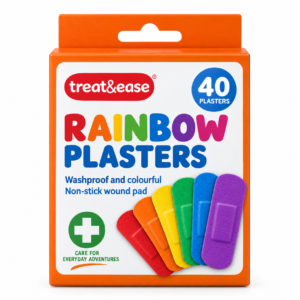 Rainbow Plasters – 40-Pack Colourful Everyday Adhesive Plasters