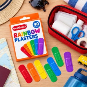 Rainbow Plasters – 40-Pack Colourful Everyday Adhesive Plasters
