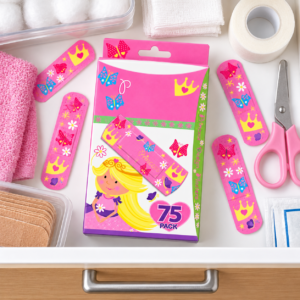 Princess Plasters – 75-Pack Kids Character Adhesive Plasters