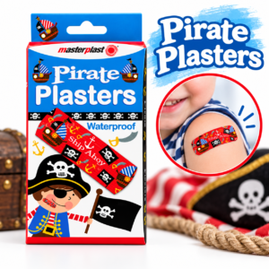 Pirate Plasters – 75-Pack Kids Character Adhesive Plasters