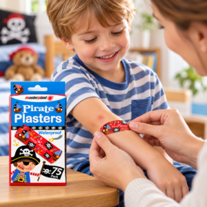 Pirate Plasters – 75-Pack Kids Character Adhesive Plasters