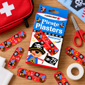 Pirate Plasters – 75-Pack Kids Character Adhesive Plasters