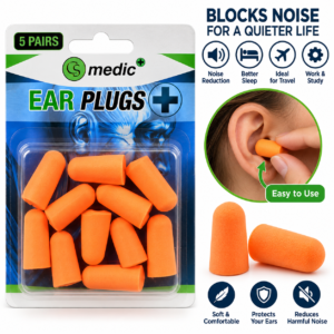 Foam Ear Plugs – 6-Pair Noise-Reducing Travel & Sleep Set