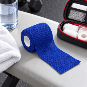 Cohesive Support Bandage – Blue Self-Adhering Flexible Wrap