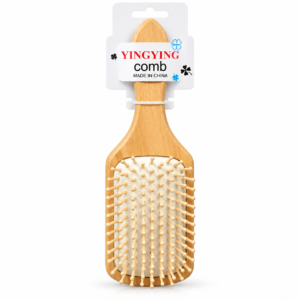 Wooden Paddle Hairbrush – Wide Detangling Brush with Ball-Tip Pins