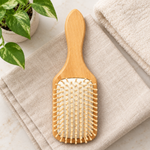 Wooden Paddle Hairbrush – Wide Detangling Brush with Ball-Tip Pins