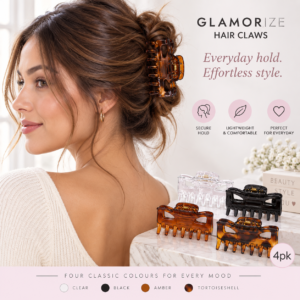 Claw Hair Clips – 4-Pack Assorted Neutral Colours