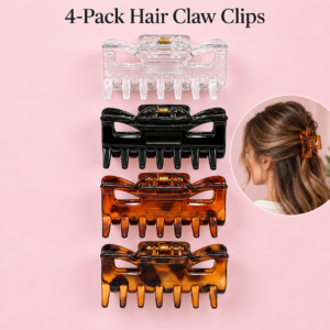 Claw Hair Clips – 4-Pack Assorted Neutral Colours