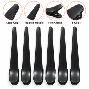 Sectioning Hair Clips – 6-Pack Strong-Grip Styling Clips