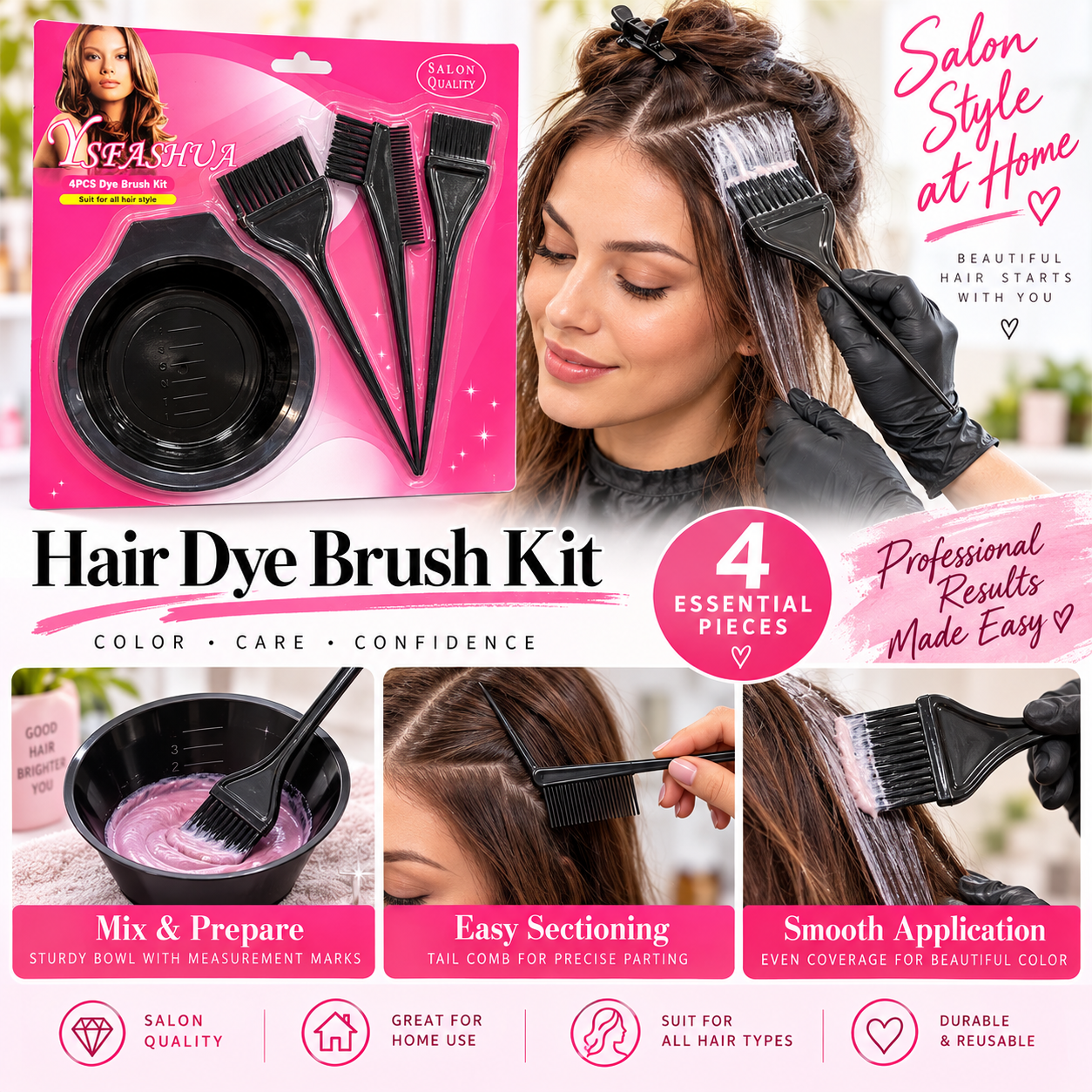 WFUK-148-02.png Hair Dye Brush & Mixing Bowl Set – 4-Piece Salon Colouring Kit