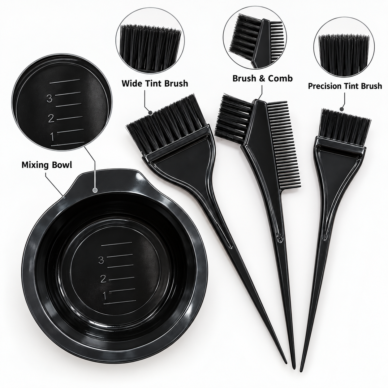 WFUK-148-03.png Hair Dye Brush & Mixing Bowl Set – 4-Piece Salon Colouring Kit
