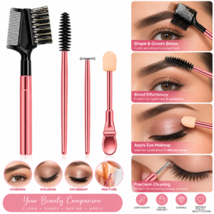 Lash & Brow Grooming Set – 3-Piece Comb, Spoolie & Sponge Applicator