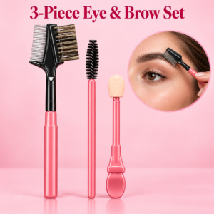 Lash & Brow Grooming Set – 3-Piece Comb, Spoolie & Sponge Applicator