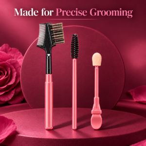 Lash & Brow Grooming Set – 3-Piece Comb, Spoolie & Sponge Applicator