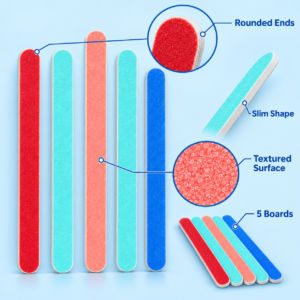 Nail Emery Boards – 5-Pack Double-Sided Manicure Files