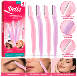 Dermaplaning Razors – 4-Pack Single-Blade Facial & Brow Razors