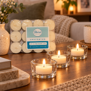Unscented Tea Light Candles – 15-Pack Everyday Decorative Candles