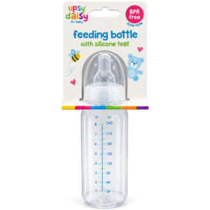 Baby Feeding Bottle – 240ml Clear Bottle with Silicone Teat