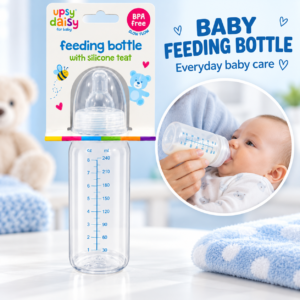 Baby Feeding Bottle – 240ml Clear Bottle with Silicone Teat