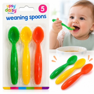 Baby Feeding Spoons – 3-Pack Colourful Easy-Grip Weaning Spoons
