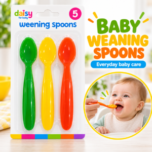 Baby Feeding Spoons – 3-Pack Colourful Easy-Grip Weaning Spoons