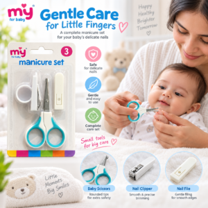 Baby Manicure Set – 3-Piece Nail Care Kit with Scissors & File