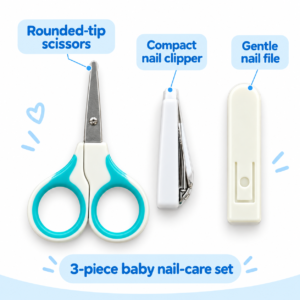 Baby Manicure Set – 3-Piece Nail Care Kit with Scissors & File