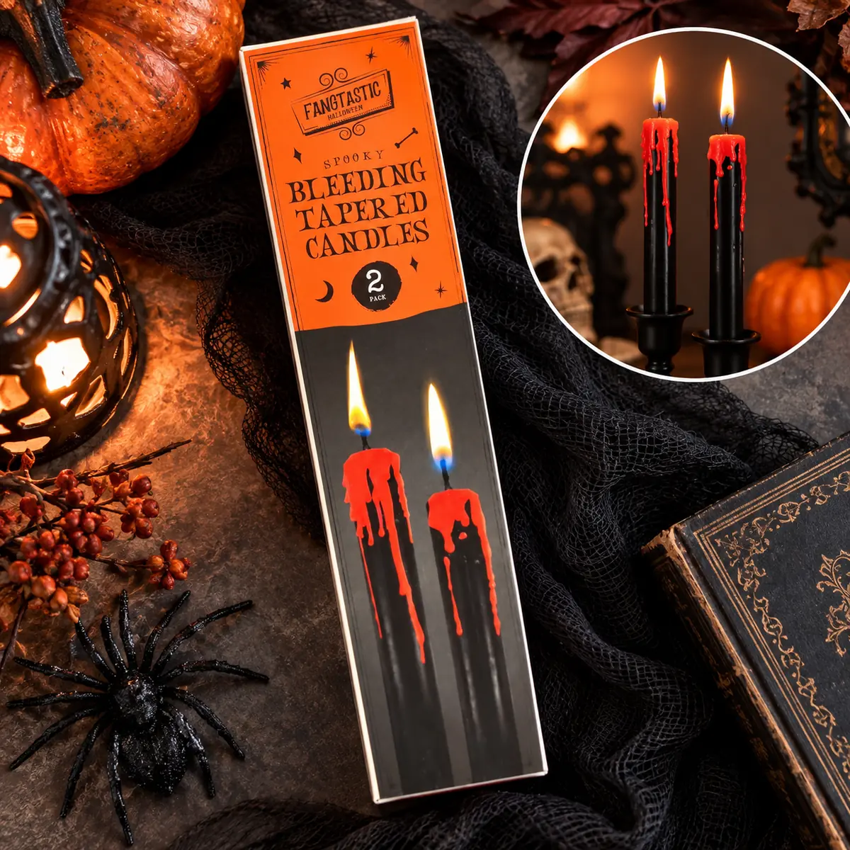 WFUK-169-05.webp Bleeding Taper Candles – 2-Pack Black Candles with Red Drip Effect