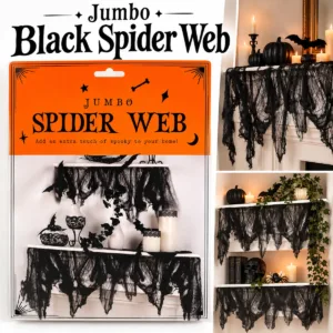 Jumbo Black Spider Web – Stretchable Halloween Party Decoration