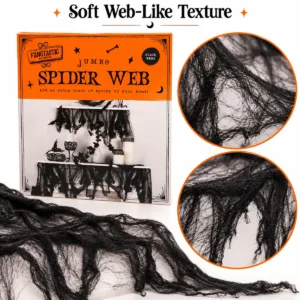 Jumbo Black Spider Web – Stretchable Halloween Party Decoration