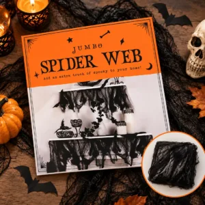 Jumbo Black Spider Web – Stretchable Halloween Party Decoration