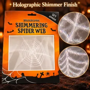 Shimmering Spider Web – White Halloween Party Decoration