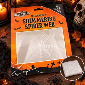 Shimmering Spider Web – White Halloween Party Decoration
