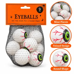 Spooky Eyeball Decorations – 9-Pack Halloween Props