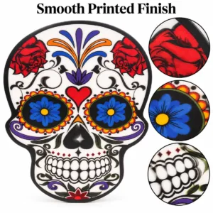 Decorative Sugar Skull Sign – Colourful Hanging Halloween Party Decoration