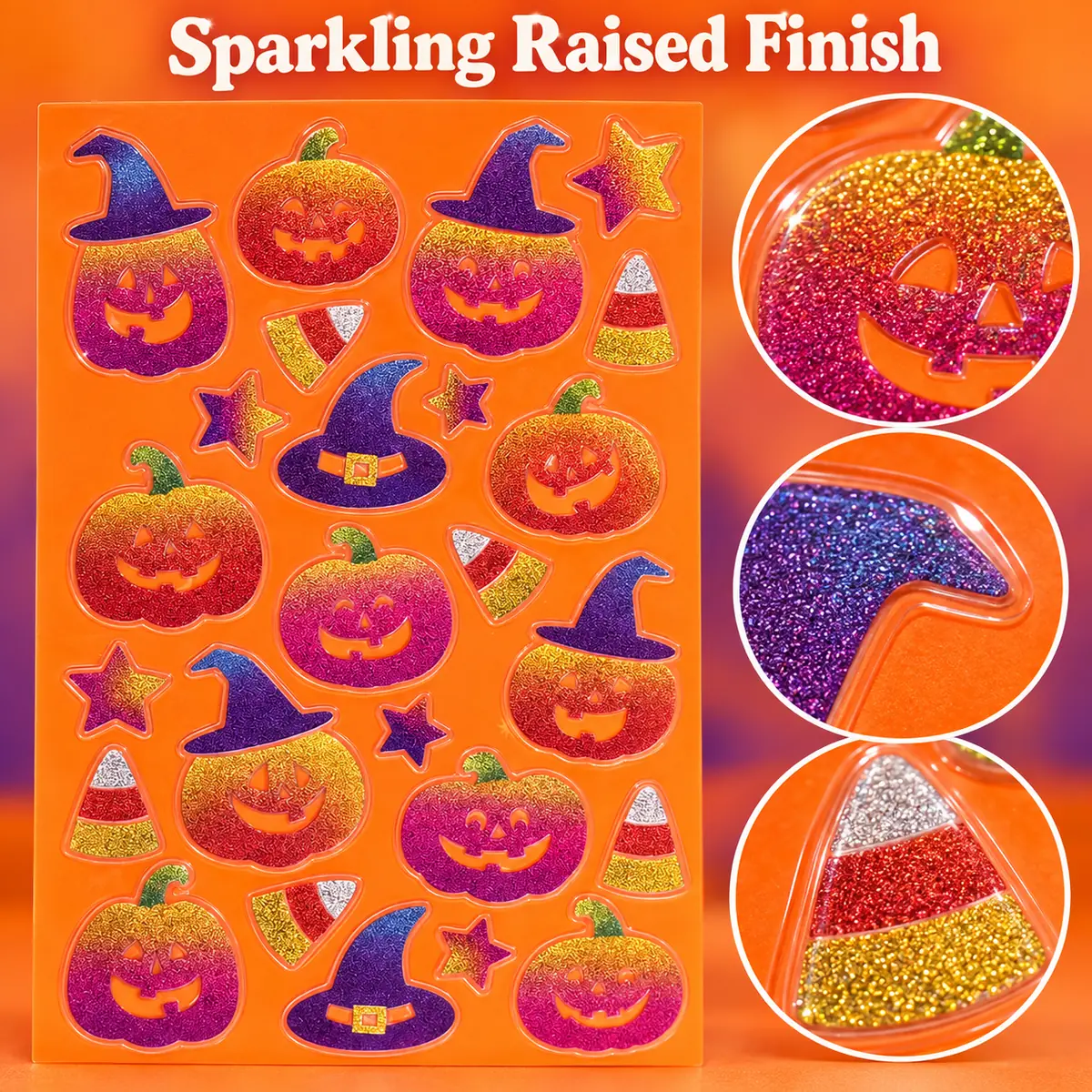 WFUK-178-04.webp Glitter Pumpkin Stickers – Raised Halloween Sticker Sheet