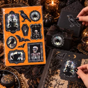 Gothic Halloween Stickers – Holographic Raised Sticker Sheet