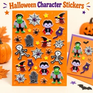 Halloween Character Stickers – Raised Assorted Sticker Sheet