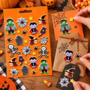 Halloween Character Stickers – Raised Assorted Sticker Sheet