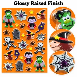 Halloween Character Stickers – Raised Assorted Sticker Sheet
