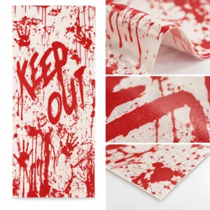 Blood Splatter Door Cover – Keep Out Halloween Party Decoration