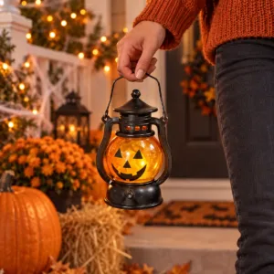Pumpkin Halloween Lantern – Light-Up Hanging Decoration