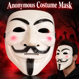 Anonymous Costume Mask – White Halloween Fancy Dress Face Mask