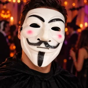 Anonymous Costume Mask – White Halloween Fancy Dress Face Mask
